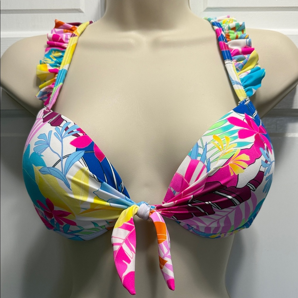California Waves juniors ruffle bikini top